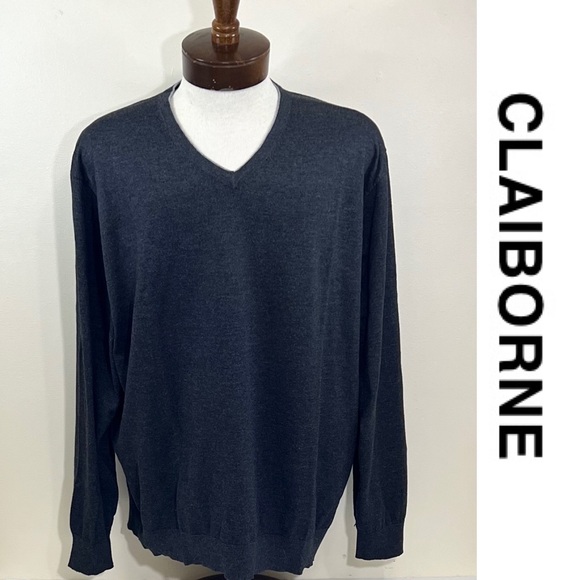 Claiborne Performance Men’s ThermoLite V-Neck Sweater - Picture 7 of 7